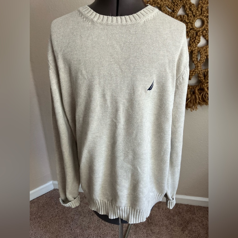 Mens Nautica Beige Sweater Size L